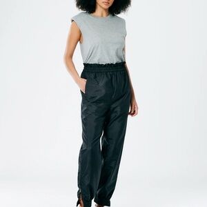 Tibi Black Felix jogger paper bag Pants with Relaxed Fit